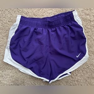 Nike Women’s Purple and White Dri Fit Running Shorts